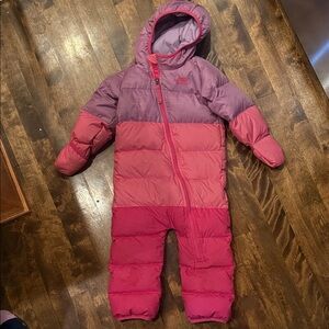 The North Face Pink and Purple Hooded Snowsuit